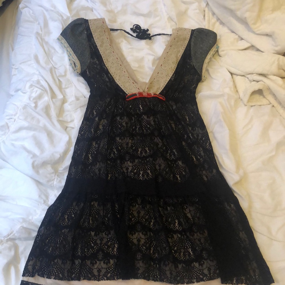 Free People Mixed Media Lace Dress